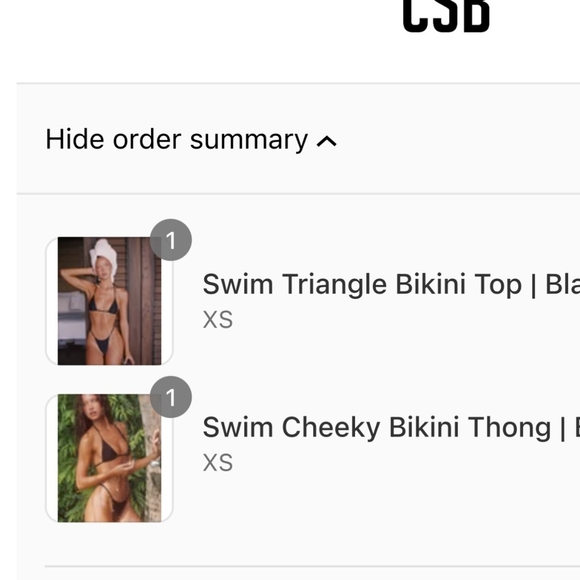 CSB Black Triangle Bikini Top and Cheeky Thong Set - Picture 7 of 8